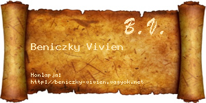 Beniczky Vivien névjegykártya